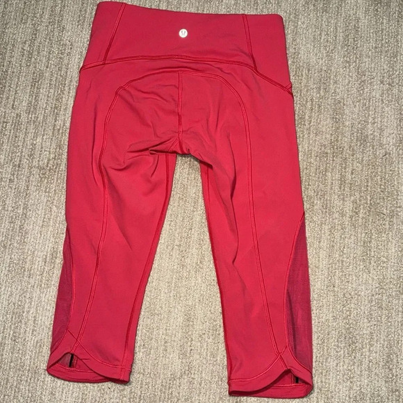 Lululemon Women's Sun Runner Crop 17" Inseam Fuchsia Pink Size 4 Leggings - Picture 8 of 13